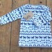 Hand Printed Unisex Long Sleeve Baby Top in Organic Cotton - Navy Animals on White