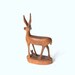 wood Deer Statue- 50s sculpture- reindeer- brown natural - woodland - mother and child- gift for him/her- home decor collection