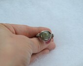 Aventurine Green wire-wrapped ring, 4,5,6,7,8