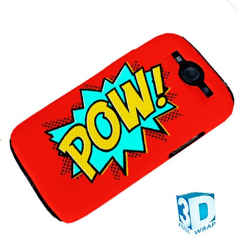 POP ART POW Red Samsung Galaxy S3 i9300 High Gloss Phone Cover Case Photo Quality - 3D Full Wrap Design
