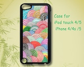 rainbow - ipod touch 5 case ,ipod touch 4 case , iphone 4 / 4S case , iphone 5 case ,  in black or white