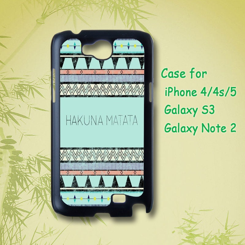 Aztec Hakuna Matata - iphone 4 case , iphone 5 case , Samsung Galaxy S3 and Note 2 case in black or white