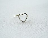 Argentium Sterling Silver  and Brass Open Heart Ring