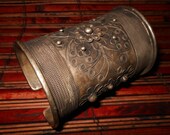 Antique Tribal Wide Cuff Bracelet Hmong Miao Hill Tribe Silver Ethnic Tribal Gypsy Bohemian Belly Dancer Jewelry