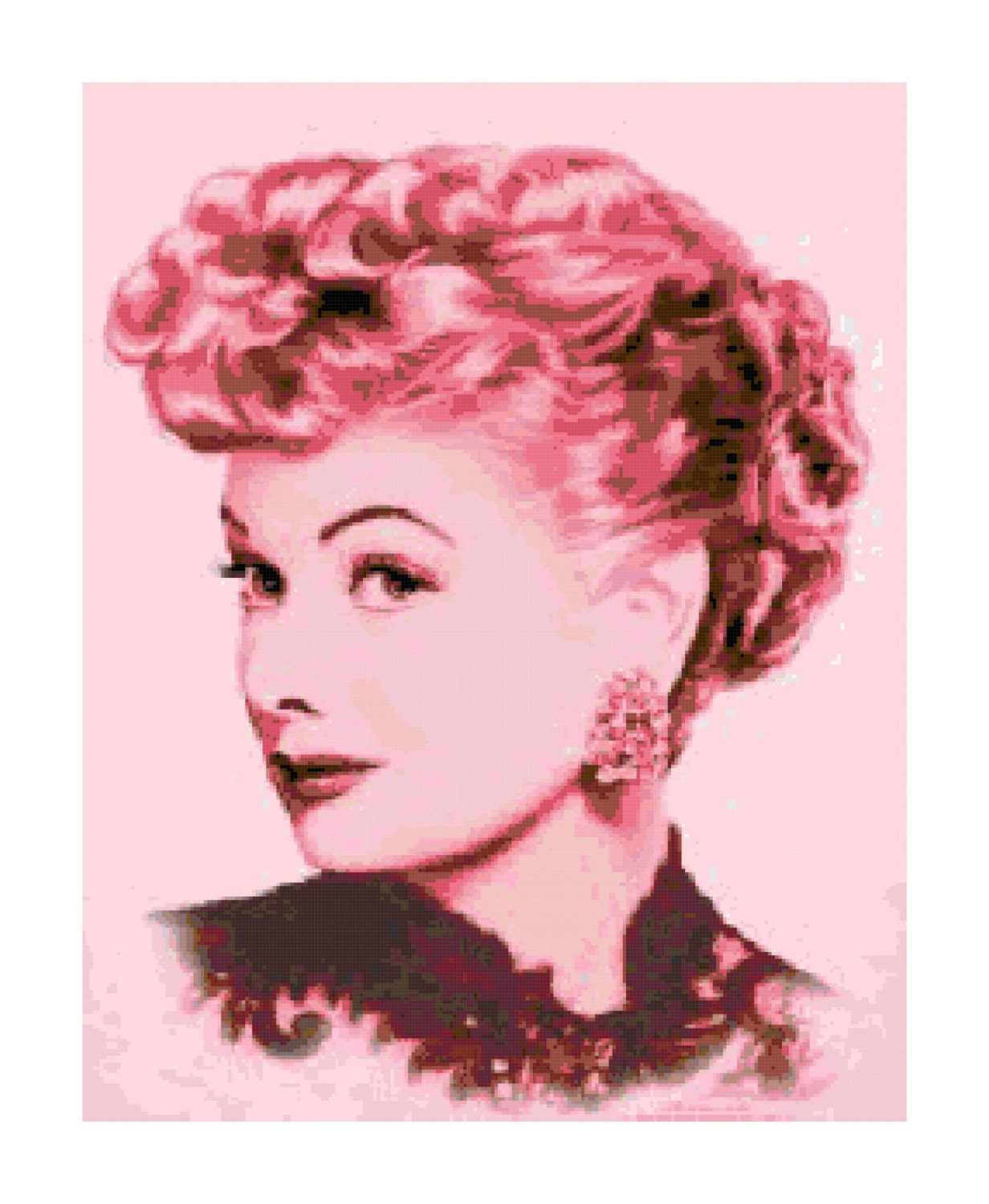 I Love Lucy Handmade Lucille Ball PDF Cross-Stitch Pattern