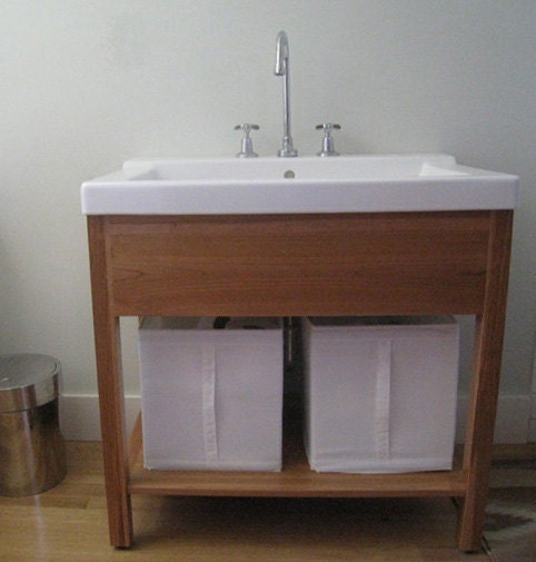Custom made wood bathroom vanity - Otto Woodwork