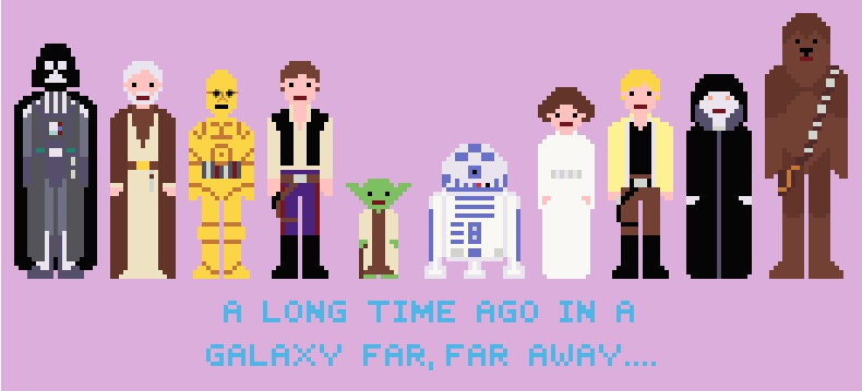Star Wars Characters Cross Stitch Pattern (PDF) INSTANT DOWNLOAD