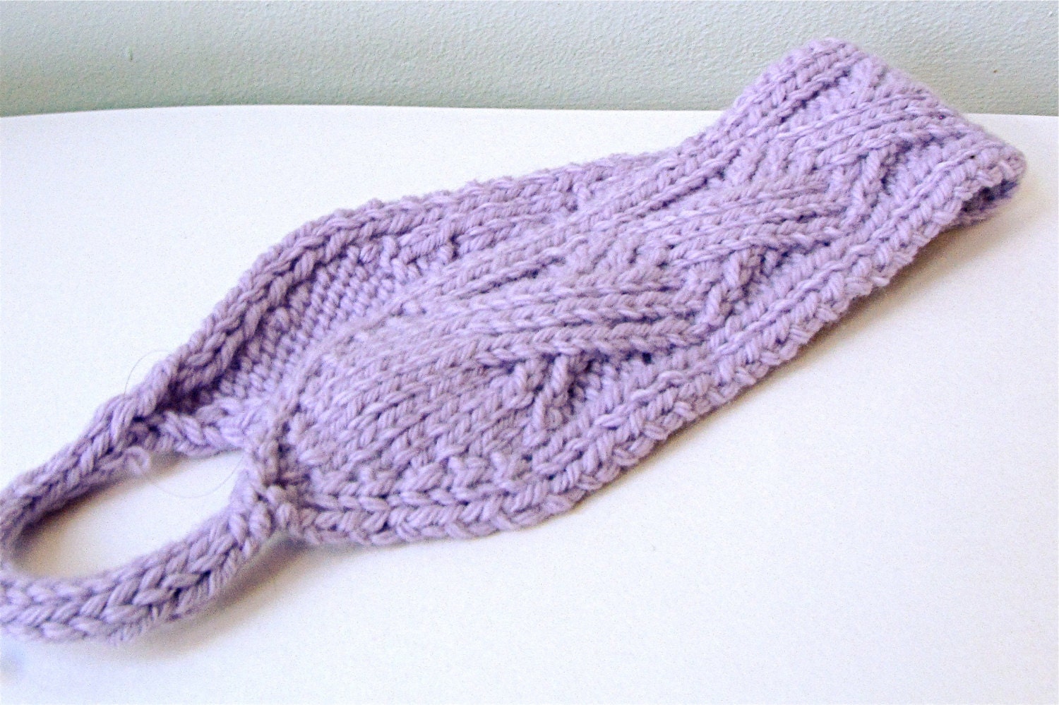 Made to Order Knitted Headband - Merino Wool Hand Knit Head Band with Geometric Cables