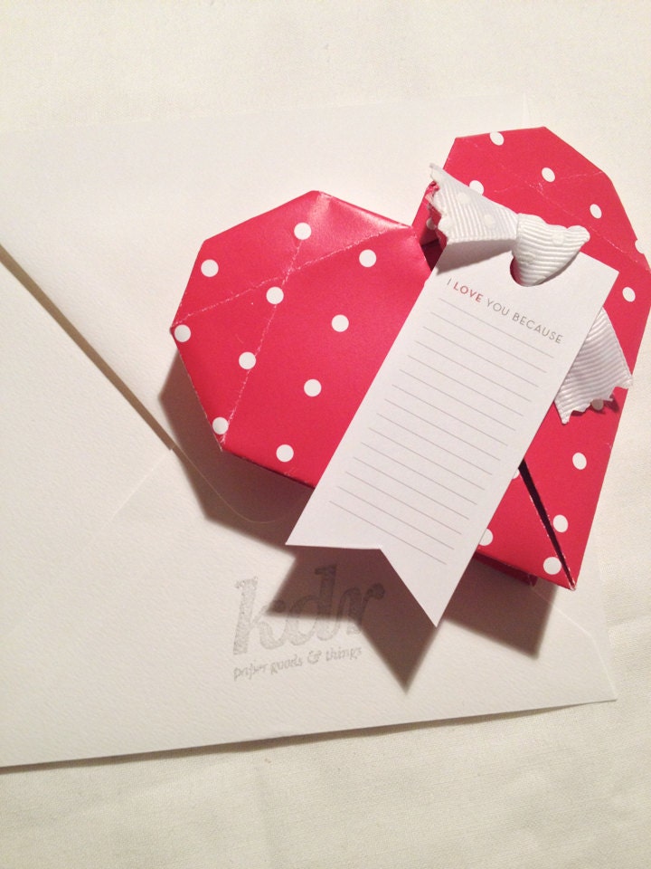 Red Polka Origami Valentine