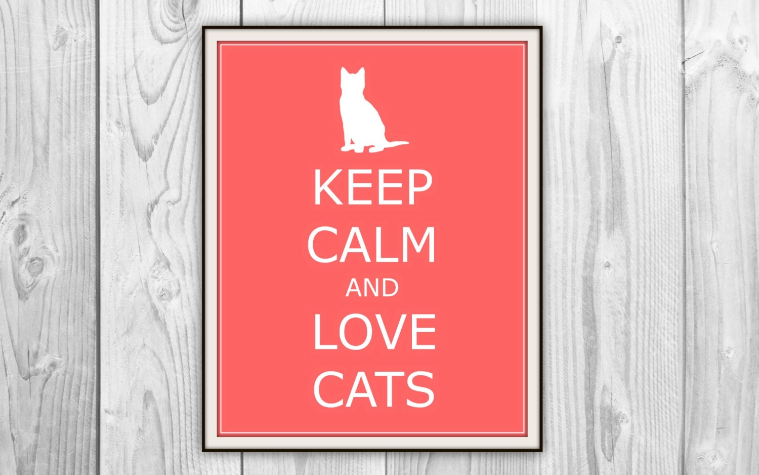 ANY COLOR Keep Calm and Love Cats Propaganda Poster - Cat Pet Lover