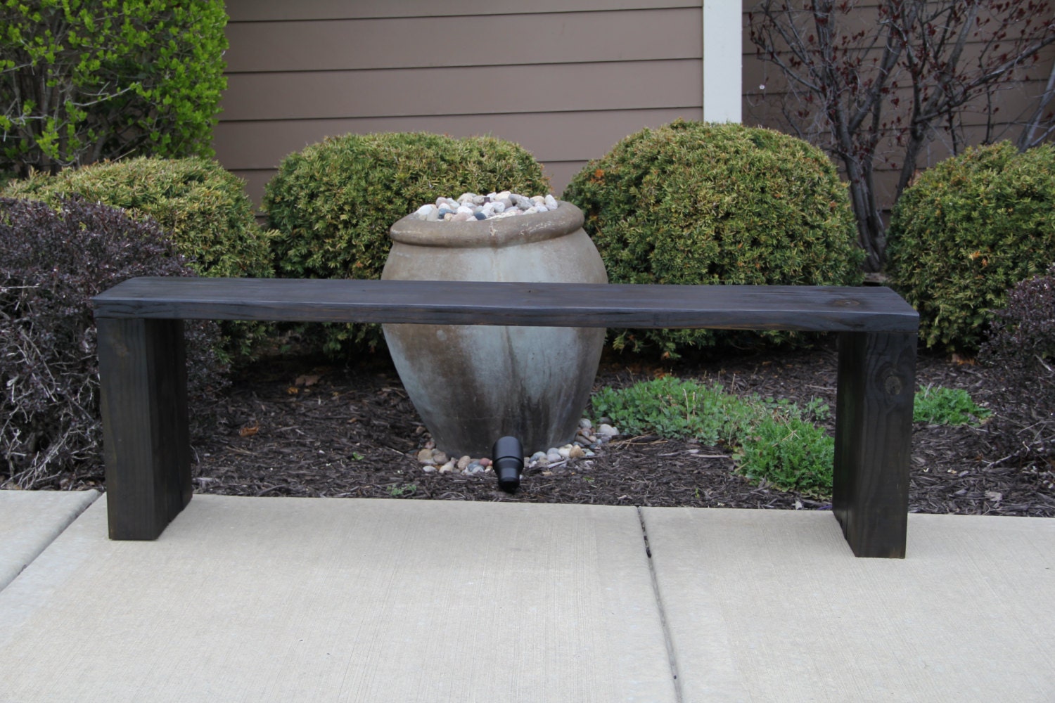 Sleek Parsons Style Wooden Bench