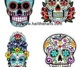 Sugar Skull Nail Art Water Transfer Decal