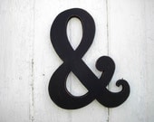 Wooden Ampersand Sign Black 12" tall Monogram Weddings Photo Props Wall Decor Name Initials