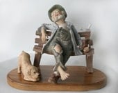 Porcelain Figurine - The Great Hobo on a Park Bench