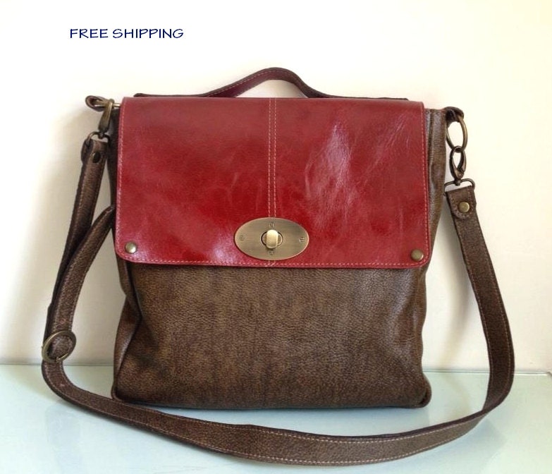 women leather bag, tote, messenger, shoulder bag,  adjustable leather strap