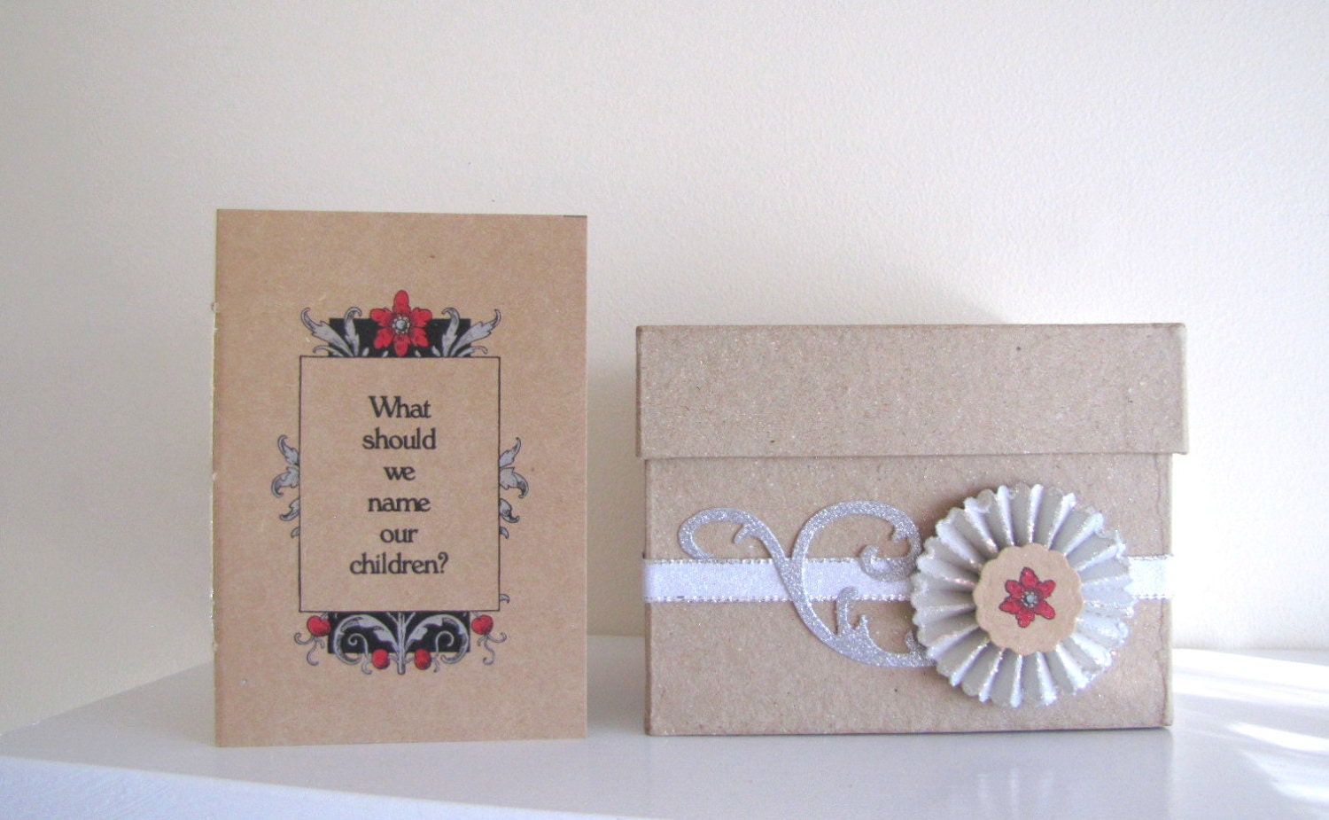 Conversation Starter Guestbook -Hand Colored Option - Alternative Wedding Guest Book Set of 8 - Box - Rustic Wedding Questions Books