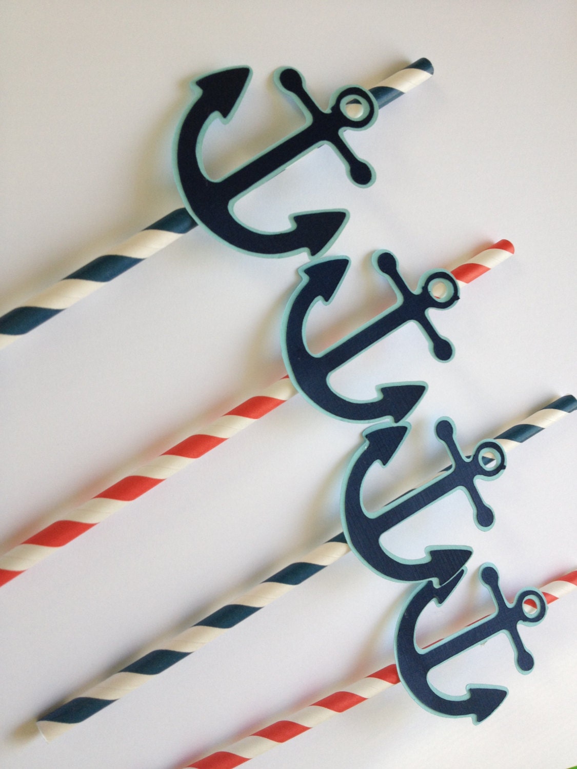 Set Of 12 Nautical Themed Party Straws, Nautical Bithday, Dinner Parties, Nautical Baby,Anchors,Helm,Life Preserver