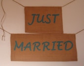 Just Married Burlap Sign - Custom Wedding Sign