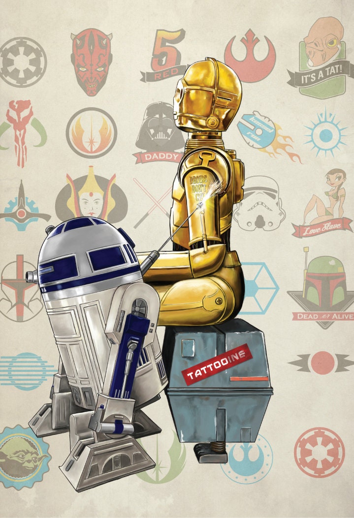 Droids Don't Cry - Star Wars Tattoo Print