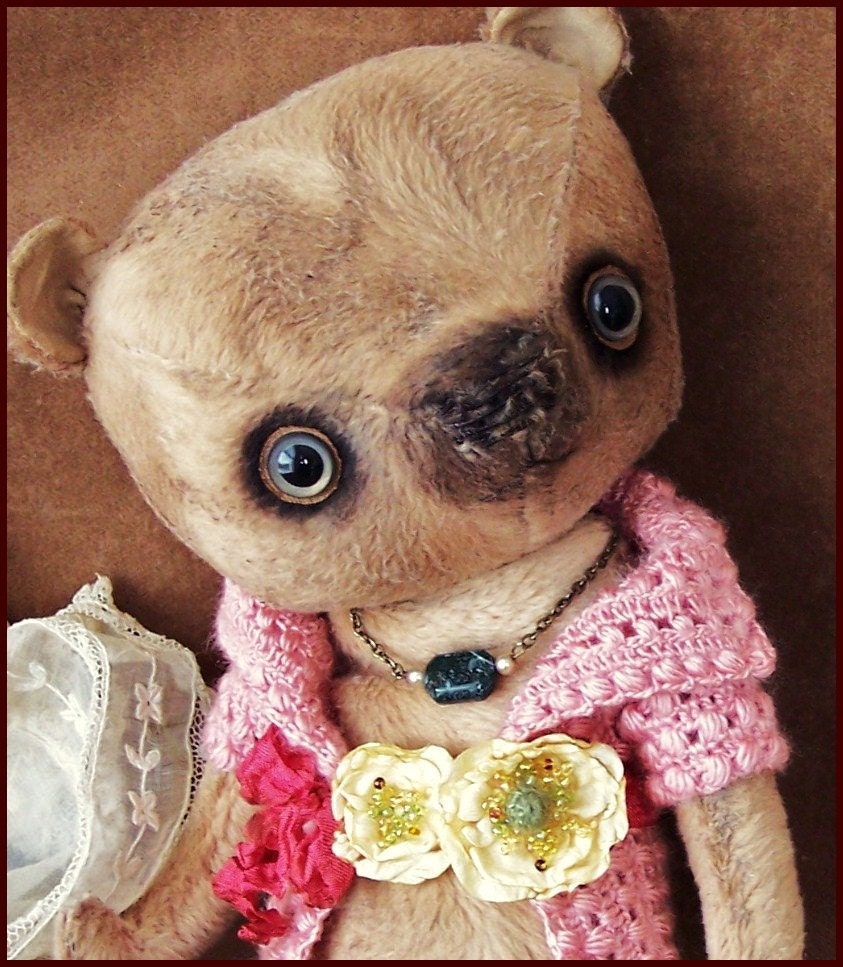 by Alla Bears "made to order" original 9.5" artist Teddy Bear collectible handmade art toy doll ooak Vintage baby