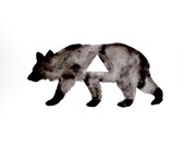 Geometric Bear - Original Watercolor