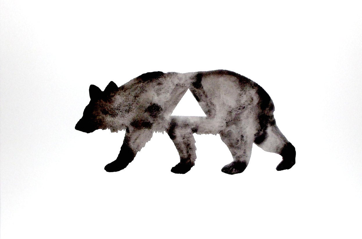Geometric Bear - Original Watercolor
