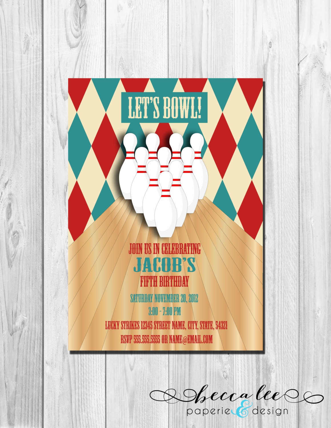 Bowling Party Invitation - DIY - Printable Il_570xn