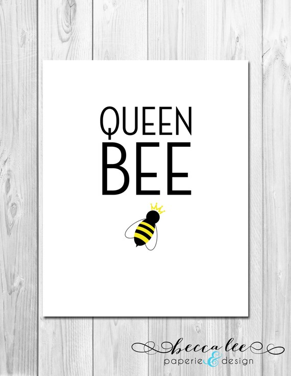Queen Bee Print - Printable Sign - 8" x 10" Il_570xn