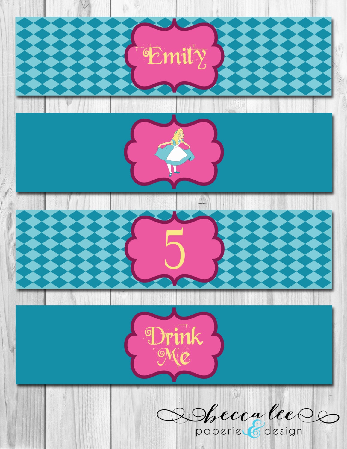 Alice in Wonderland Water Bottle Labels - DIY - Printable Il_570xn