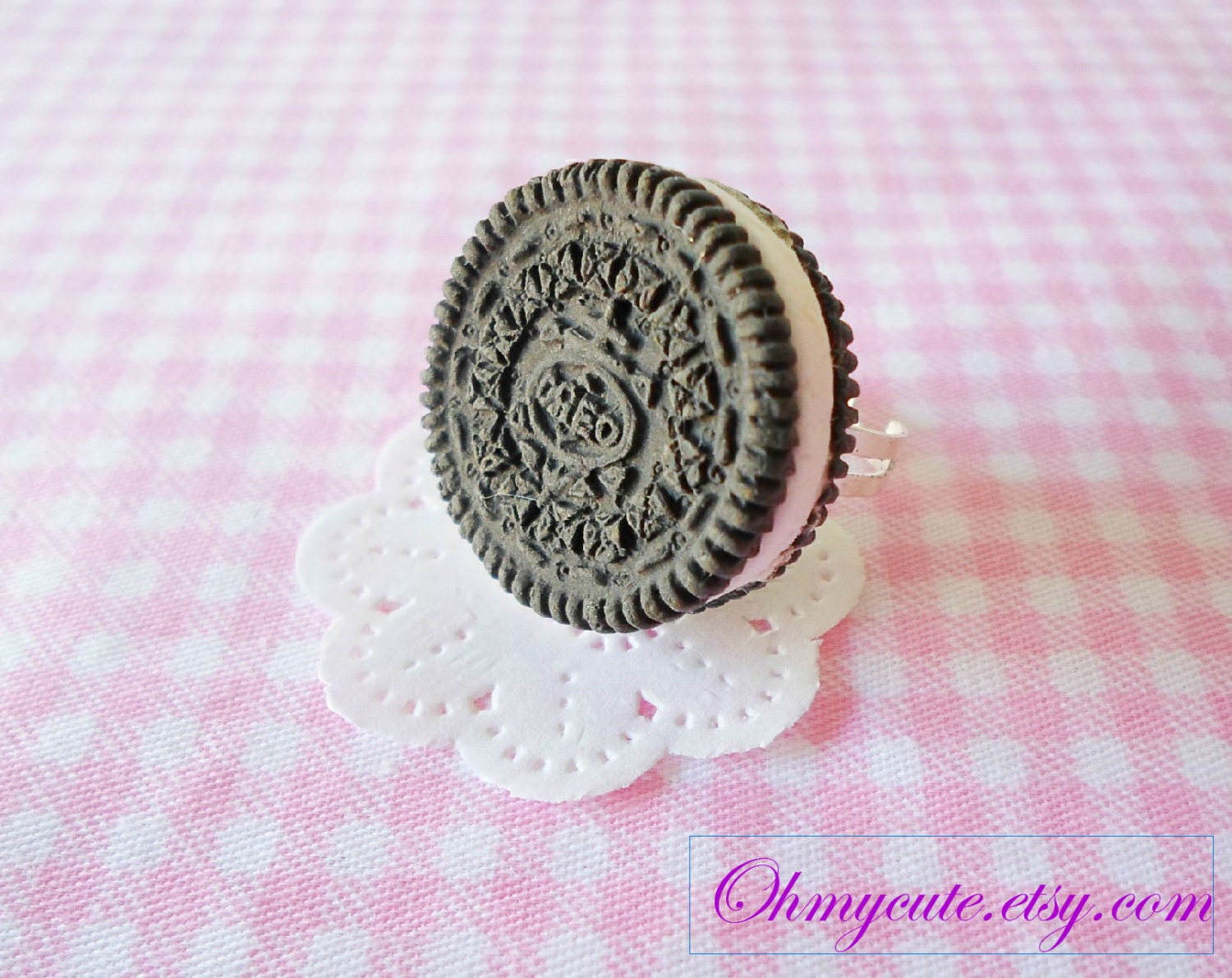 Oreo Cookie Ring - Sweet Deco Decoden Cute Kawaii Handmade Miniature Sweet Jewelry