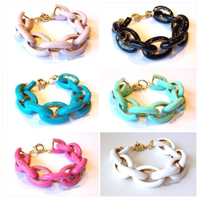 SALE Enamel Link Bracelet