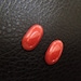Natural Red Coral Cabochons pair