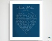 11x14 1st Dance Song / Wedding Song Print / Custom Wedding Gift  / Newlyweds / Fiancé / 1st Anniversary / Him & Her, Husband / Wife Present