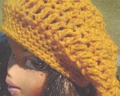 Mustard Gold Hat slouchy soft unisex baggie tam skater hip hop beanie fashion accessory women men teen gift crochet handmade