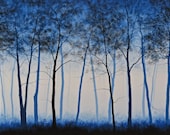 Cobalt Forest 24" x 48" acrylic painting - VenskeArtStudio