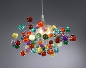 Lighting hanging chandeliers bubbles multicolored