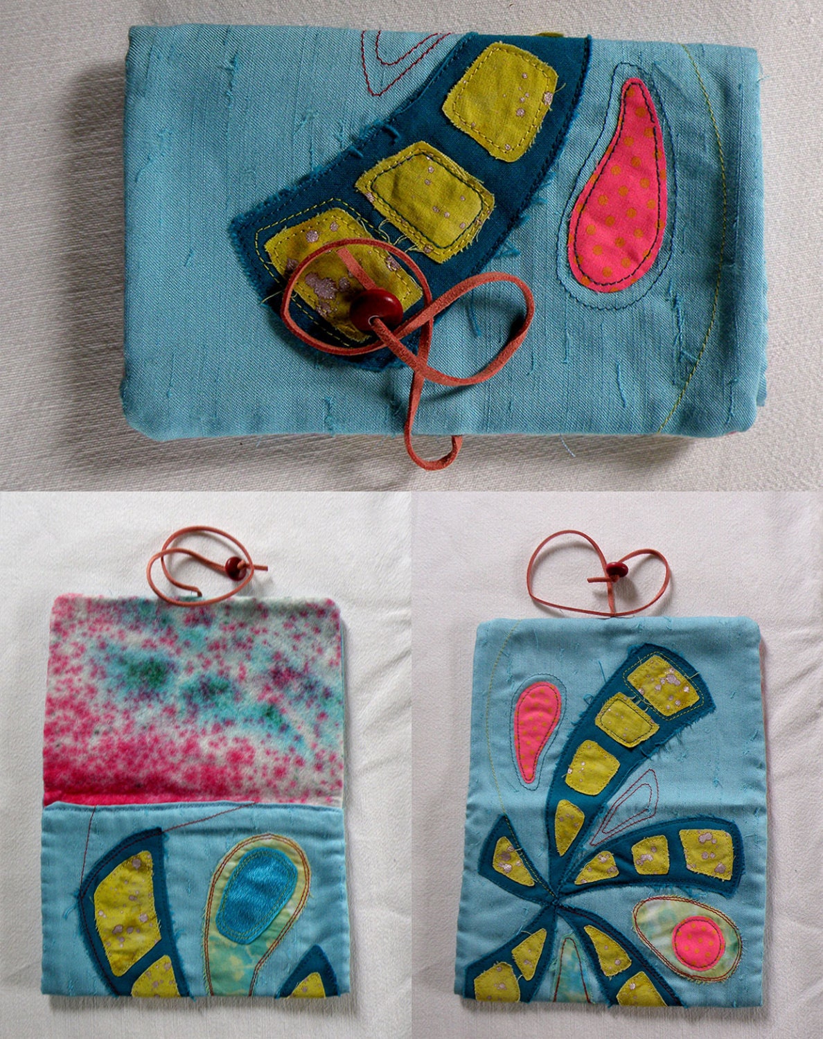 Tobacco Pouch Handmade Cotton Bag Tobbaco Lighter Case Rolling Accessorie Blue Colorful Funky Psychedelic Hippie