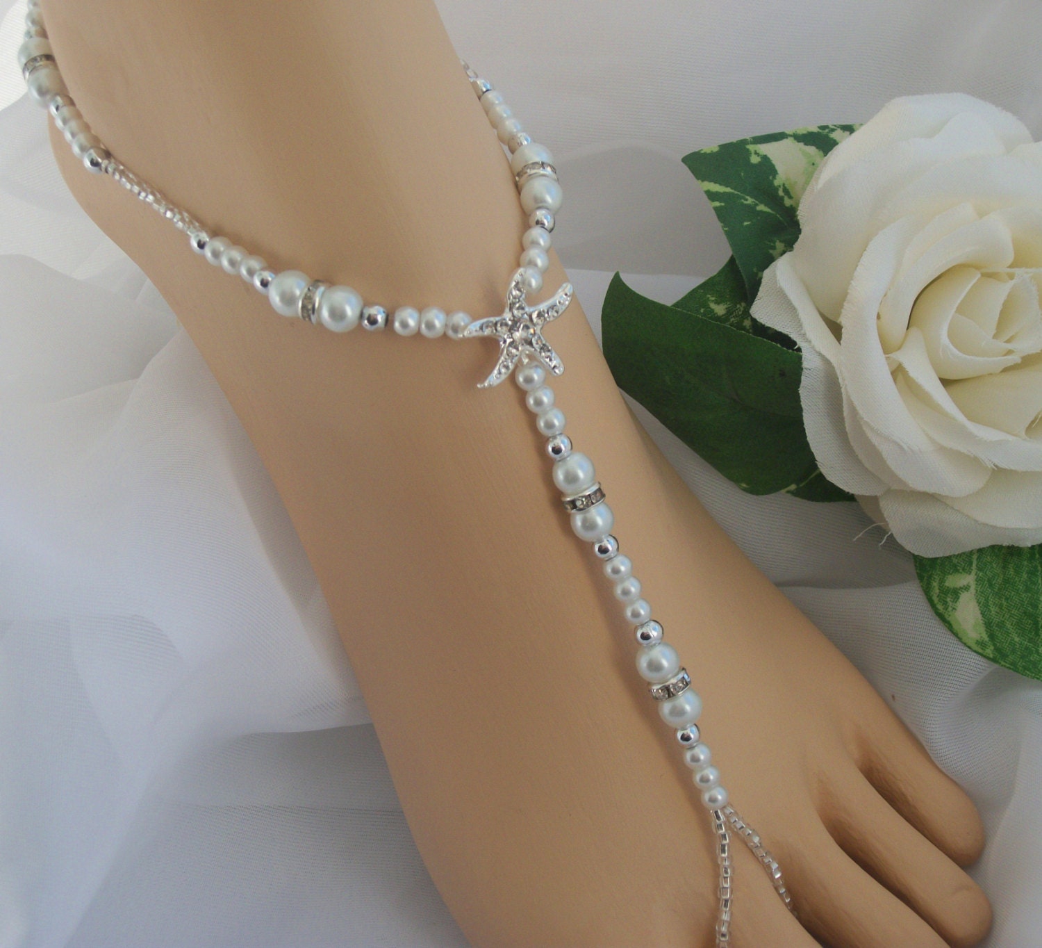 Starfish Foot Jewelry Wedding Starfish Barefoot Sandal & Anklet