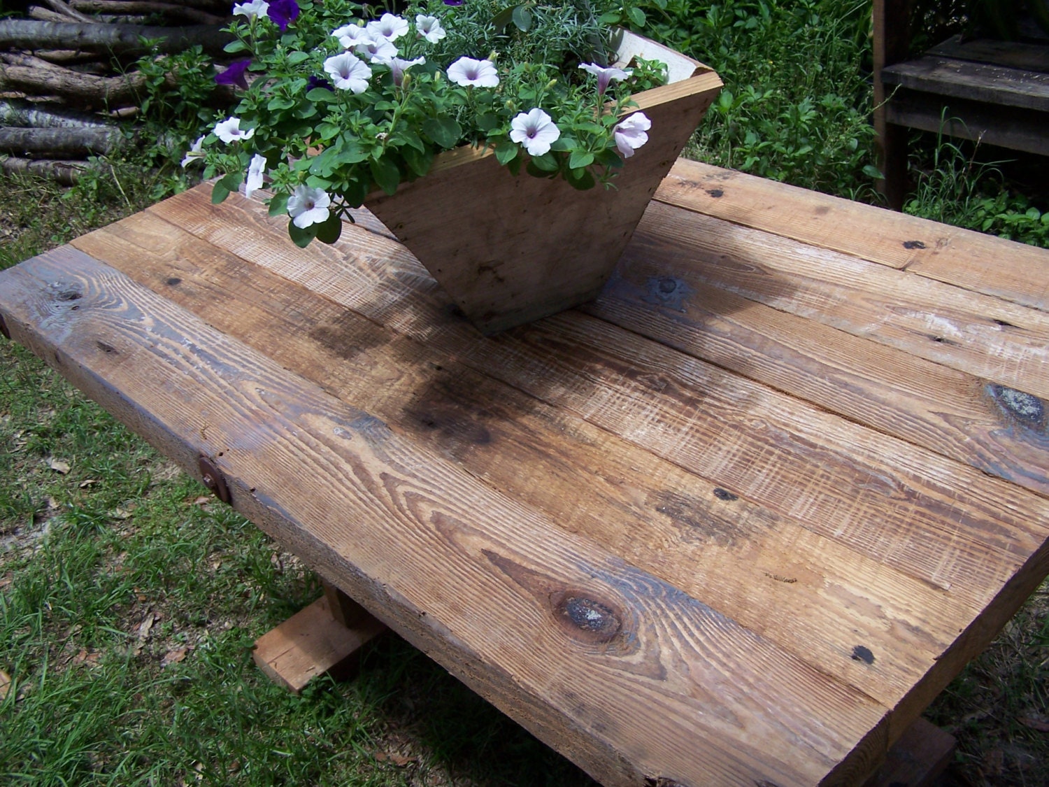 Farm House Table, Rough Sawn Lumber from Reclaimed Barn Beams/Joists