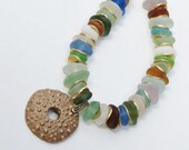 Sea Glass Beach Glass Choker Necklace
