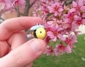 Sweet Honey Bee Charm - Handcrafted Polymer Clay Jewelry - Charm Bracelets, Earrings, Cell Phone Charm