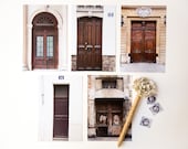 Postcard Set-Paris Doors in Brown, set of 5