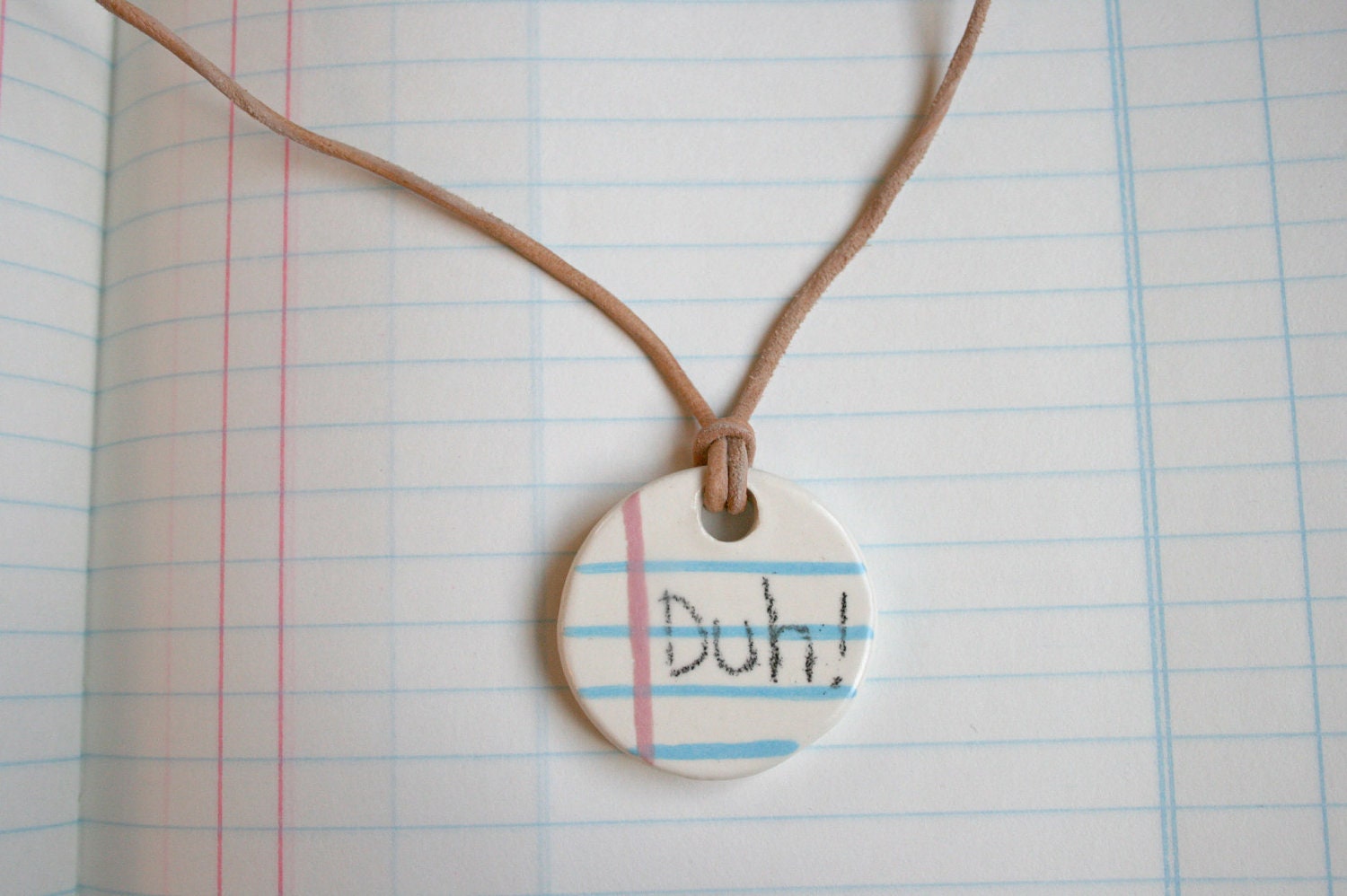 A "Duh" Word Small Notebook necklace