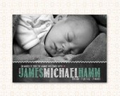 Birth Announcement - 5 x 7 Scalloped Chalkboard - Digital