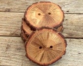 Handmade Wood Buttons-6 large  blackjack tree branch buttons - 2 1/5 inches diameter.For handbags,totes,knitting,crochet.