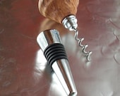 Corkscrew Bottle Stopper Maple Burl