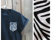 Hers Cut Off Zebra Print Paige's Pocket Tee