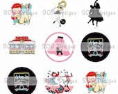 Fifties - 4x6 Digital Collage Sheet - 1 inch