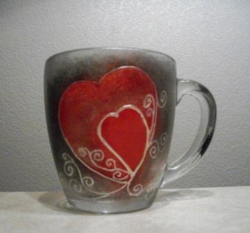 Heart Mug (Two Hearts), Hand Painted