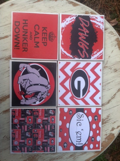 UGA sports coasters go dawgs